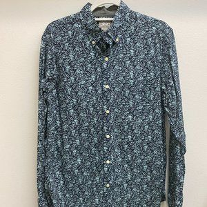 100% Cotton J Crew Long Sleeve Shirt Blue/Navy Floral